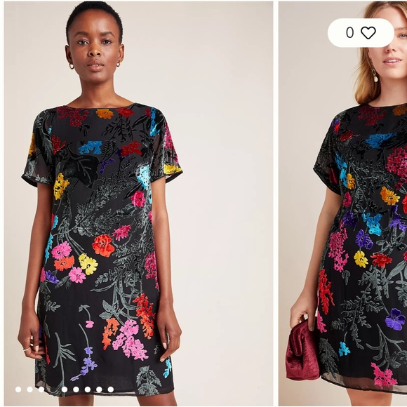 Anthropologie MAEVE Alisa velvet colorful dress, 8. - Picture 5 of 10